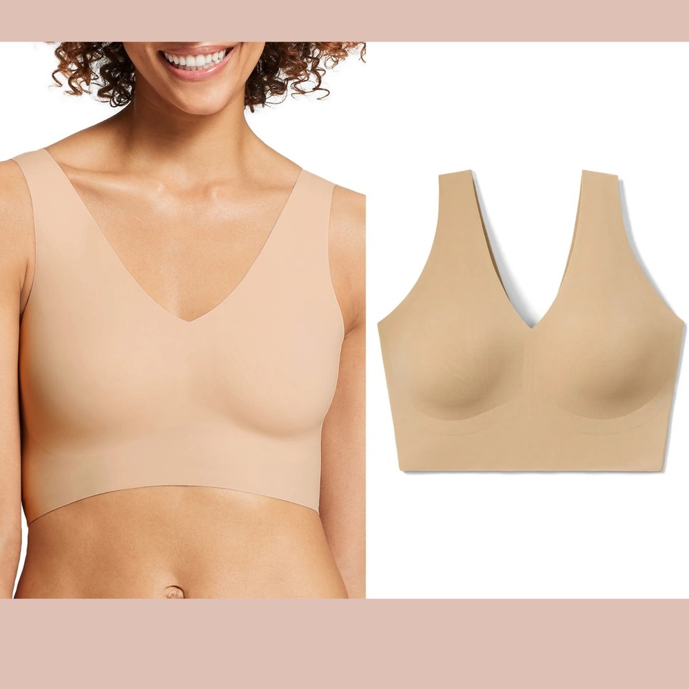 NEW $49 True & Co. [ XS  ] True‎ Body V-Neck Bralette in Nude #U1635